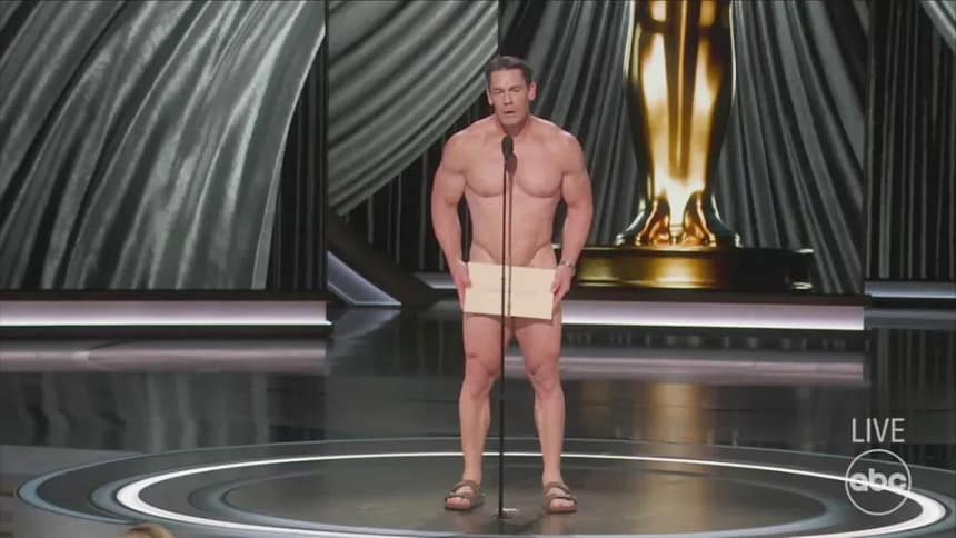 John Cena Presented an Award at the Oscars Completely Naked John Cena Presented an Award at the Oscars Completely Naked