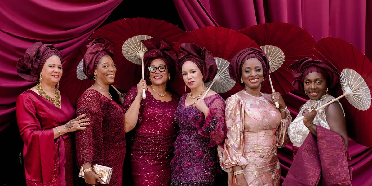 Aso Ebi Moments at Temi Otedola and Mr Eazi’s Yoruba Wedding in Dubai