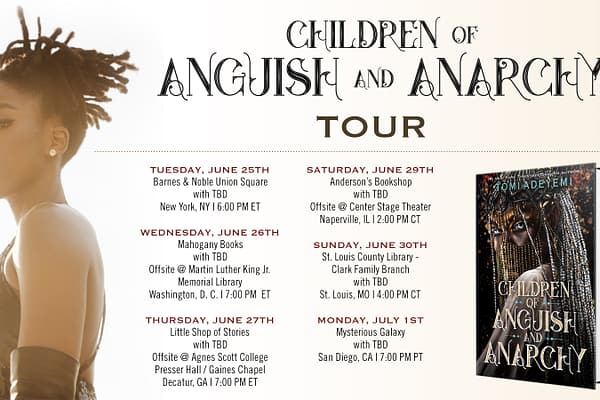 Tomi Adeyemi Releases Dates for Children of Anguish and Anarchy US Book Tour