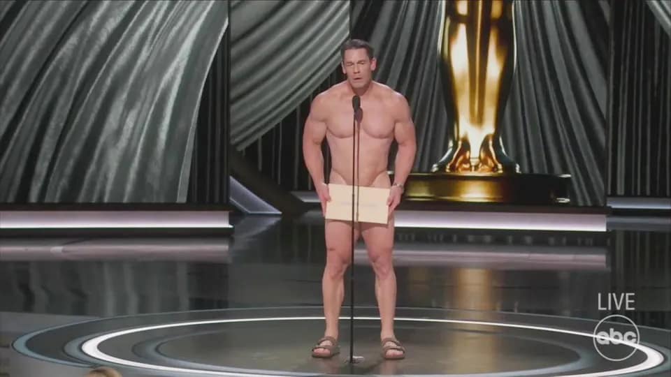 John Cena Presented an Award at the Oscars Completely Naked John Cena Presented an Award at the Oscars Completely Naked