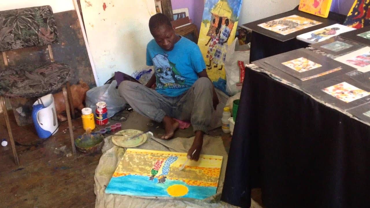 In Zimbabwe, 41-Year-Old Nompilo Nkomo Is Painting with Her Toes In Zimbabwe, 41-Year-Old Nompilo Nkomo Is Painting with Her Toes