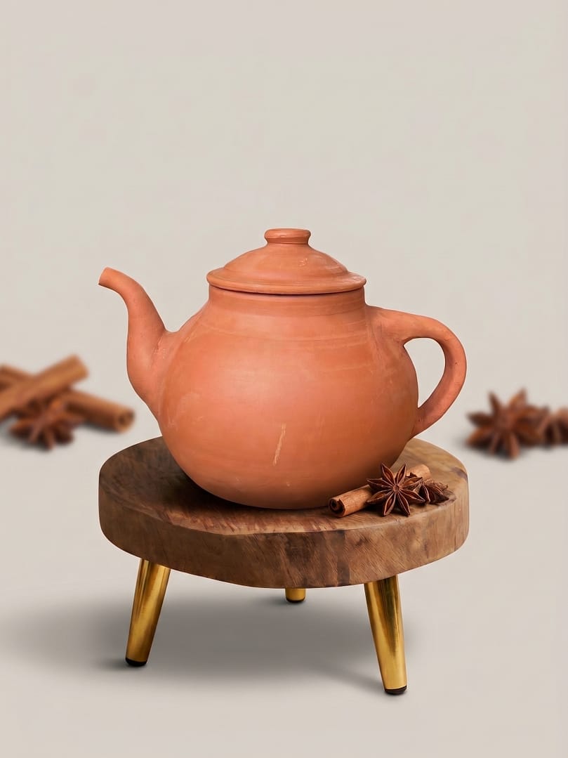 Handcrafted Artisan Terracotta Kettle with Lid